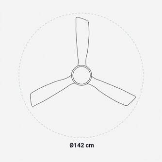 VENTILADOR TECHO U.BLUE ALM 4056 3A 142CM LED DC