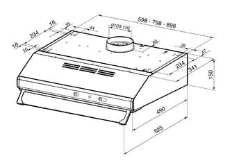 CAMP. SMEG KSEC61BE3 BLANCO 60CM 315m3/h 72dB