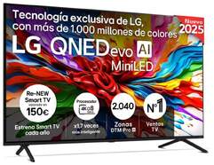 TV LG 65" MiniLED 65QNED92A6A - 4K Ultra HD, Smart TV WebOS, AI Sound Pro 40W, HDR10