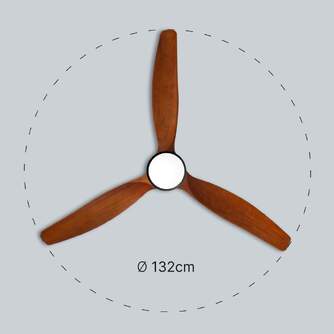 VENTILADOR TECHO UFESA NEPAL NEGRO/ROBLE 132CM LED