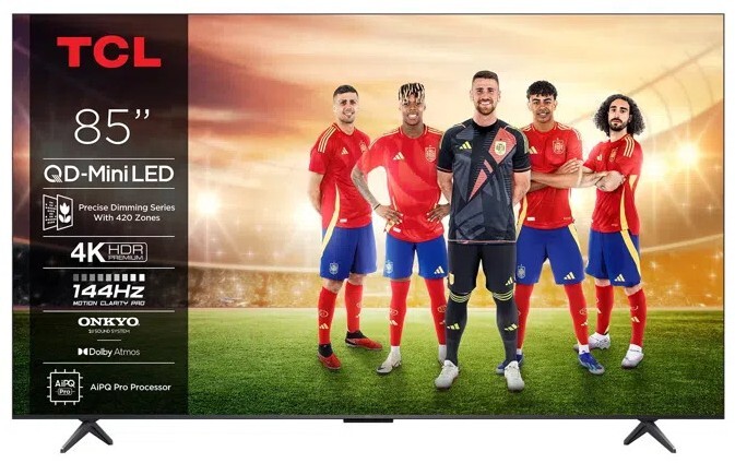 TV TCL 85" QD-MiniLED 85C6K Pro - 4K Ultra HD, Google TV, 144 Hz, Altavoces 40W, HDR10