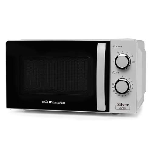 Microondas Orbegozo MI2118 - 700W, 20L, 6 Potencias, Temporizador, Silver