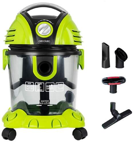 Aspiradora Trineo Cecotec Conga 8110 - Wet&Dry, 1200 W, S&oacute;lidos y L&iacute;quidos, Negro, Verde