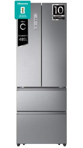 Frigor&iacute;fico Combi Hisense RF632N4AIC1 - Clase C, 201x70 cm, Caj&oacute;n Franc&eacute;s, 485 L, Inox