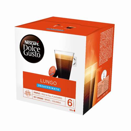 Cápsulas Dolce Gusto Lungo Decaffeinato - 16 Cápsulas