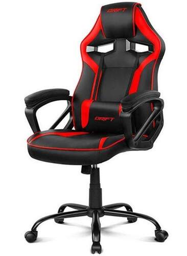 Silla Gaming Drift DR50BR Rojo - Cubierta FOAM Acolchado, Reclinable 15º, Pistón Clase 4