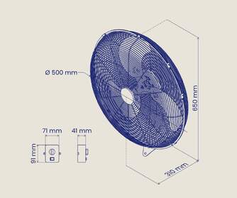 VENTILADOR MURAL ARTICA AVM110W20 110W 50 CM