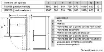 FRICOM. BOSCH KGN86VIEA 186x86x81 NF INOX