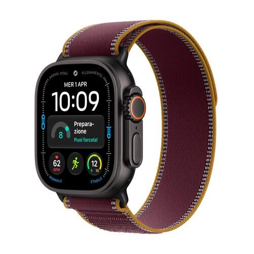 Apple Watch Ultra 4 GPS+Cellular - 49mm, 45h autonom&iacute;a, Bluetooth 5.3, talla M/L, negro/rojo