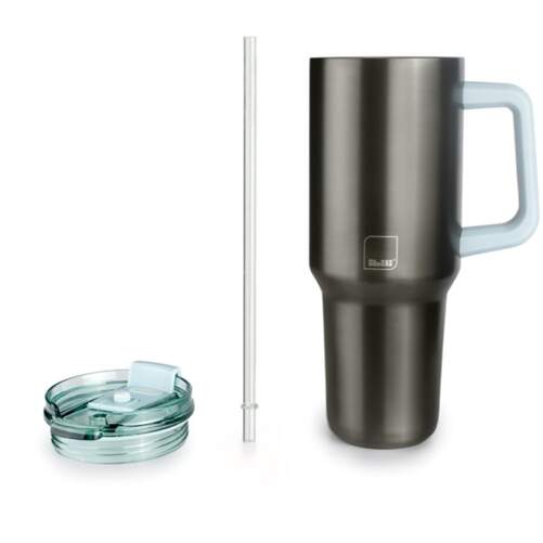 Vaso Ibili 669009 Go - Incluye Pajita, 900 ml, Asa de Transporte, Inox