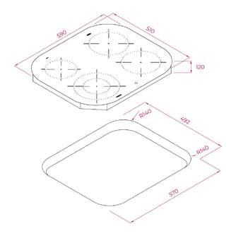 ENCIM. TEKA TCC6400PLV 4F VITRO POLI. 112550018