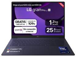 Ordenador port&aacute;til LG GRAM 16Z90TS - 16", Intel Ultra 9, 32GB RAM, SSD 1TB, Windows 11 Home