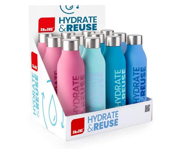 Botella Ibili 774959 Smart Hydr&Reuse - Surtido de Colores Aleatorios, 500 ml