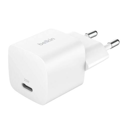 Cargador Belking 1 USB C de 25 W - Blanco, tecnología Power Delivery 3.1