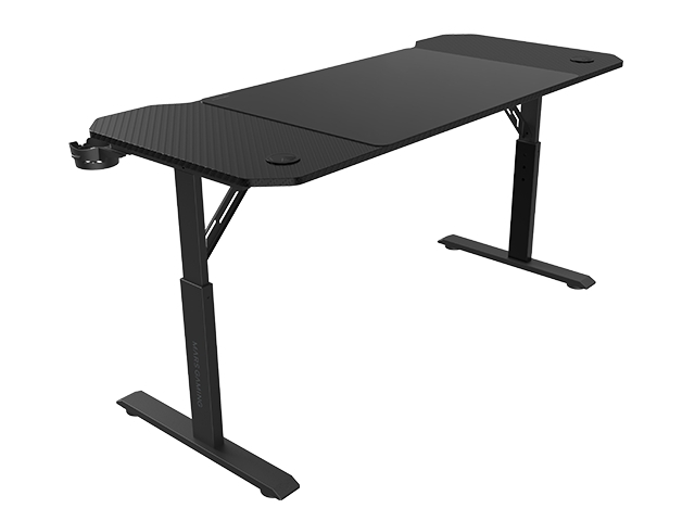 Escritorio gaming MGD-ERGO140 - 140 x 60 cm, acabado fibra de carbono, alfombrilla XXL