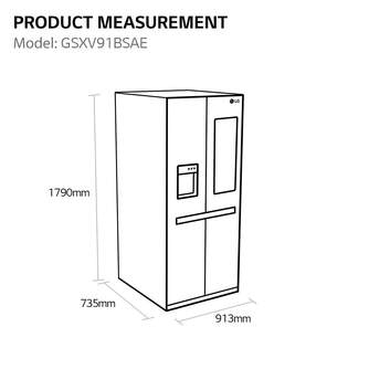 FRI. LG GSXV91BSAE 179x91 DISPENS.INSTAVIEW METALF