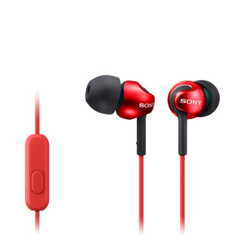 Auriculares Sony MDREX110APR - Rojo, con micrófono, 5-24000 Hz, 16 Ohm