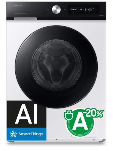 Lavadora Samsung WW90DB7U94GEU3 - 9 kg, 1400 rpm, Clase A-20%, Antibacteriano, Blanco