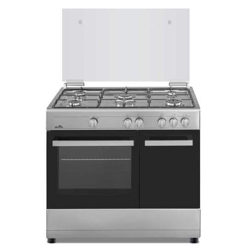 Cocina Gas Butano Artica AKF9060X - 5 Fuegos, 90x61cm, Termopar, Wok, Doble Vidrio, Inox