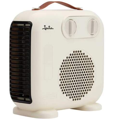 Calefactor Jata JCTV1206 - 2000W, Vertical/Horizontal, 2 potencias de calor, antivuelco, Blanco