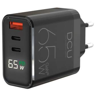 CARGADOR DCU 2XUSBC   1XUSB A GAN LCD 65W