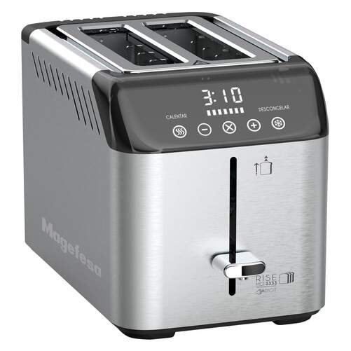 Tostadora Megafesa MGF3333 - 2 Ranuras Cortas, 5 Intensidades, Pantalla LCD, Inox