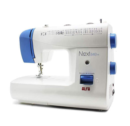 Máquina de coser Alfa Next 840+ - 34 Puntadas, Ojal Aut., Devanador Aut., Puntada y ancho variables