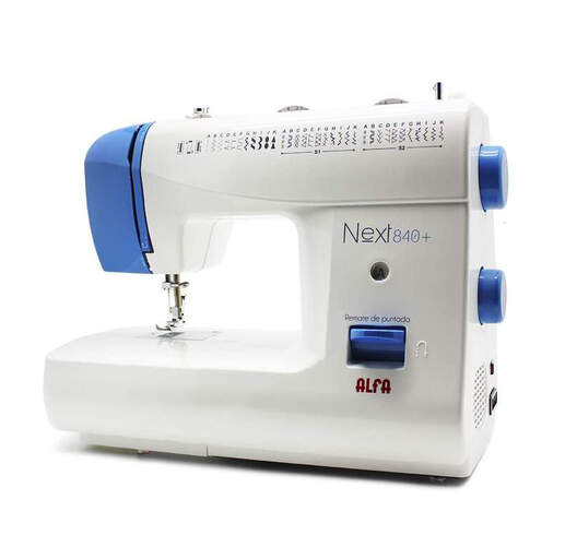 Máquina de coser Alfa Next 840+ - 34 Puntadas, Ojal Aut., Devanador Aut., Puntada y ancho variables