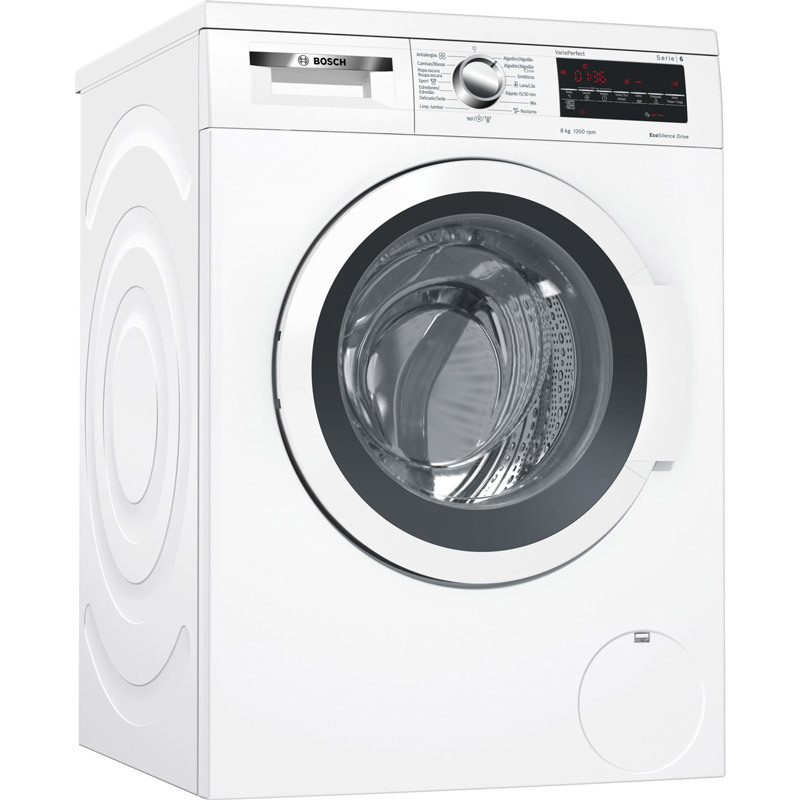 Lavadora Bosch WUQ24468ES - A+++ -30%, 8 Kg, 1200 RPM, Motor EcoSilence, Display LED, Blanca
