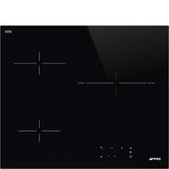 Placa Vitrocerámica Smeg SE263TD1 - 3 Zonas, 60cm, 9 Potencias, 6300 W, Negro