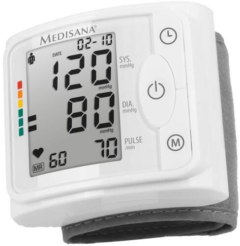 Tensiómetro Medisana BW320 - Muñeca, 2x120 Memorias, Detecta Arritmias, Blanco