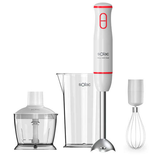 Batidora Solac BA5614 Mixo Chef - 1000 W, C/A, 2 Velocidades, Blanco, Rojo