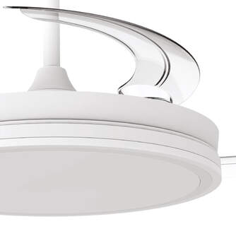 VENTILADOR TECHO CRISTAL NIGHT ECO RETRAC 30W WH