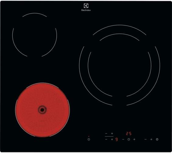 Placa vitroceramica Electrolux LR633CK - 3 fuegos, 5700 W, bloqueo de seguridad, temporizador
