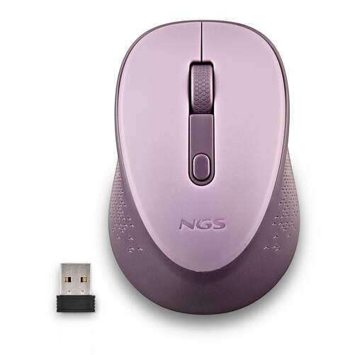 Rat&oacute;n &Oacute;ptico Inal&aacute;mbrico NGS Dew Lilac - Nano Receptor2,4 GHz, 800/1600 DPI, Blanco