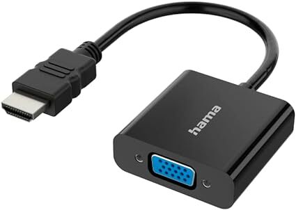 Cable Hama 00300091 - PC Adaptador Universal de vídeo HDMI y VGA, calidad Full HD, negro, FULL HD
