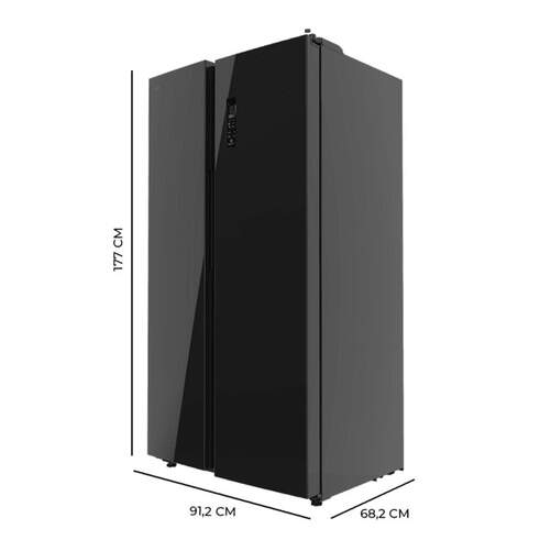 Refrigerador Americano Cecotec SBS559 - 177 x 92, Classe D, 550 litros, Sem Gelo, Display, Preto