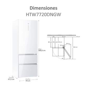 FRICOM. HAIER HTW7720DNGW 200x70 3P NF CRIS BCO