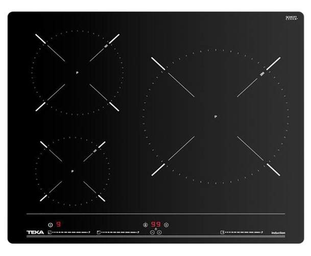 Placa Inducción Teka IBC63010 - 60cm, 3 Zonas (1 Grande 28cm), Touch Control, Stop&Go, Power Plus