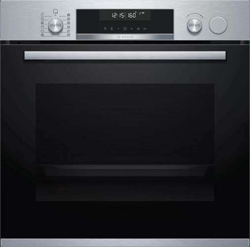 Horno Vapor Bosch HRG5785S6 - Clase A, 9 Funciones, Pirolítico, Sonda Térmica, ClipRails, Negro