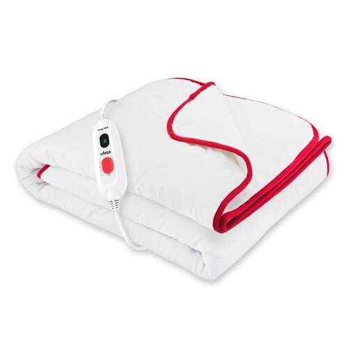 Manta eléctrica Ufesa FlexyHeat CIN Comfort - 60 W, 150x90 cm, 3 Velocidades, Blanco, Rojo