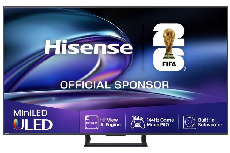 TV Hisense 65" MiniLED 65E8Q - 4K Ultra HD, VIDAA U8,5, 144 Hz, escalador 4K, 20 W, HDR10+ Adaptive