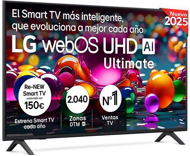 TV LG 50" LED 50UA75006LA - 4K Ultra HD, Smart TV WebOS 2025, Dolby Digital 20 W, HDR10 y HLG