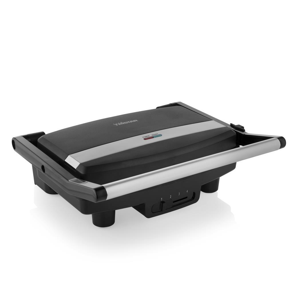 Tristar Gr2856 Parrilla superficie de cocinado 28 19 cm revestimiento antiadherente limpiar tapa flotante libre bpa y pfoa almacenamiento cable 1500 w 1500w 28x19cm