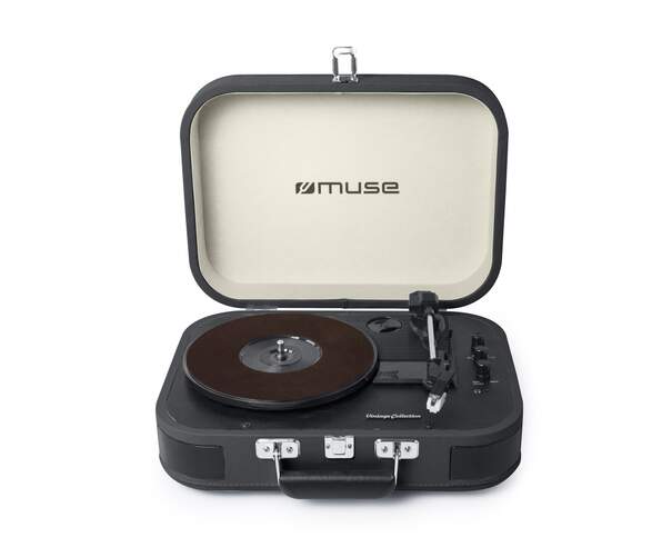 Giradiscos estéreo Muse MT-201DG Gris oscuro - Bluetooth, 3 velocidades. USB, toma auriculares