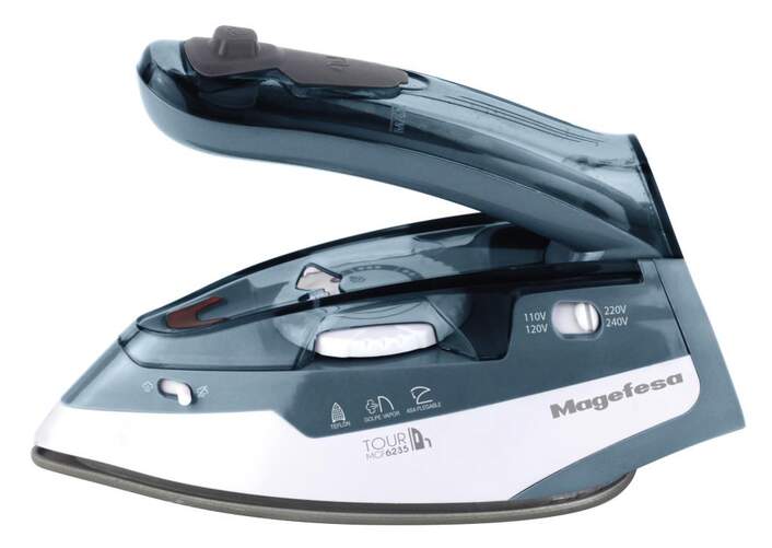 Plancha Magefesa MGF6235 - 1100 W, Viaje, Azul, Blanco