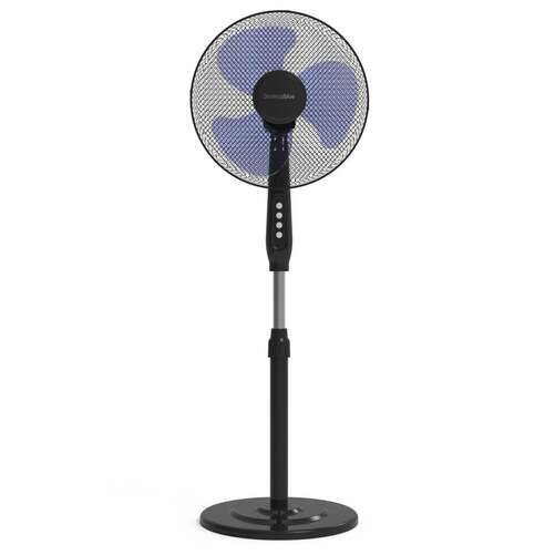 Ventilador de pie Universal Blue Zermatt 7045B - 45 W, 3 Aspas, Negro