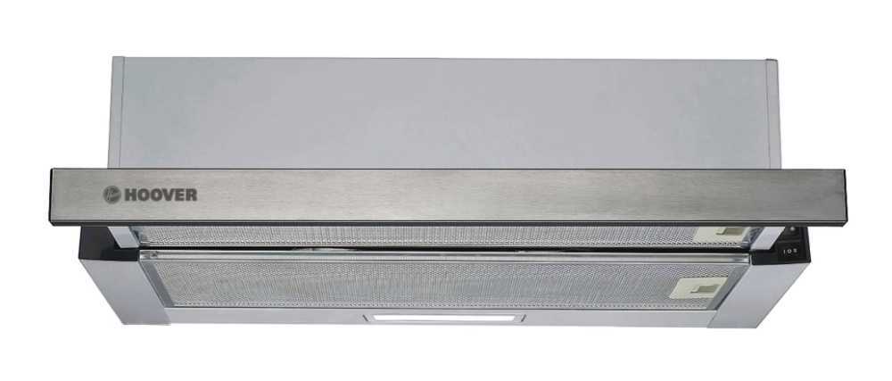 Campana Telescópica Hoover HHT6300/2X/1 - Clase B, 60cm, 330m3/h, 2 Velocidades, Inox
