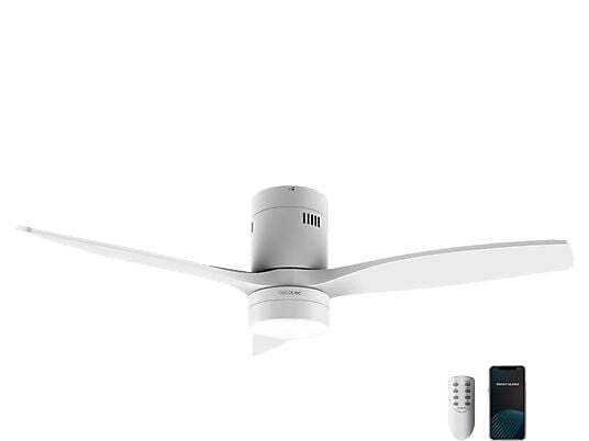 Ventilador de techo Cecotec 5600 8238 DC - Wifi, 132 cm, 40 W, LED, Blanco