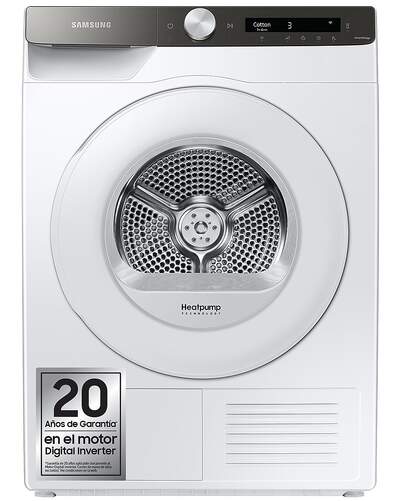Secadora Bomba de calor Samsung DV80T5220TTS3 - Clase C, 8 kg, 64 dB, Blanca